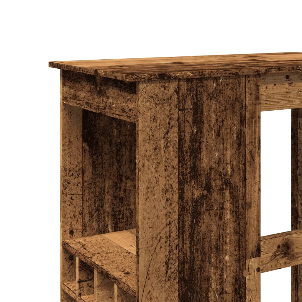 Bar Table with Racks Old Wood 90x47.5x103.5 cm Engineered Wood