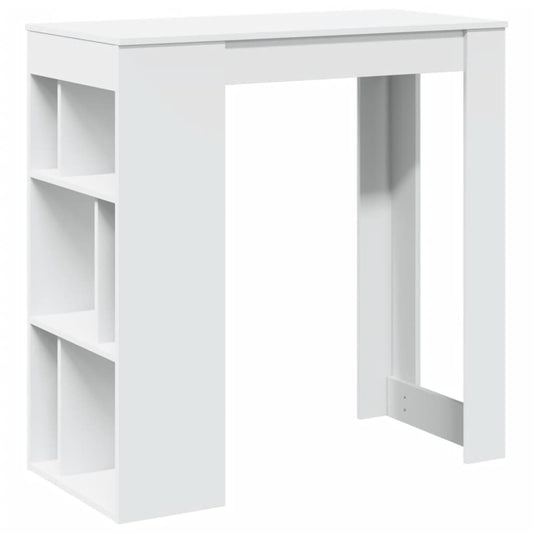 Bar Table with Racks White 102x50x103,5 cm Engineered Wood