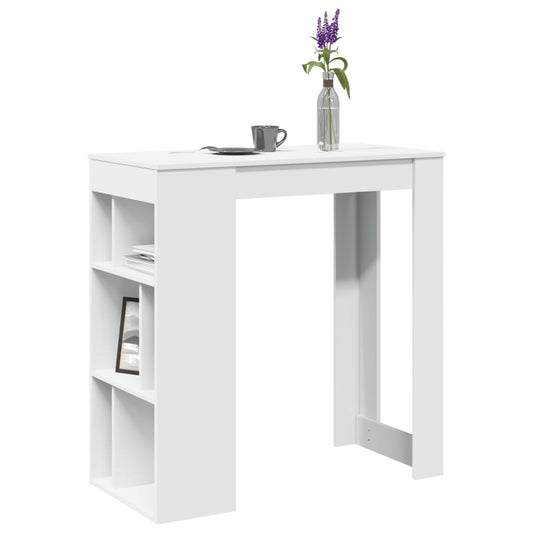 Bar Table with Racks White 102x50x103,5 cm Engineered Wood