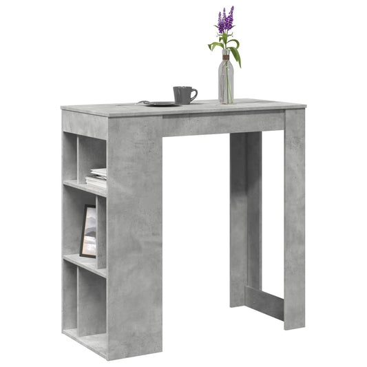 Bar Table with Racks Concrete Grey 102x50x103.5 cm