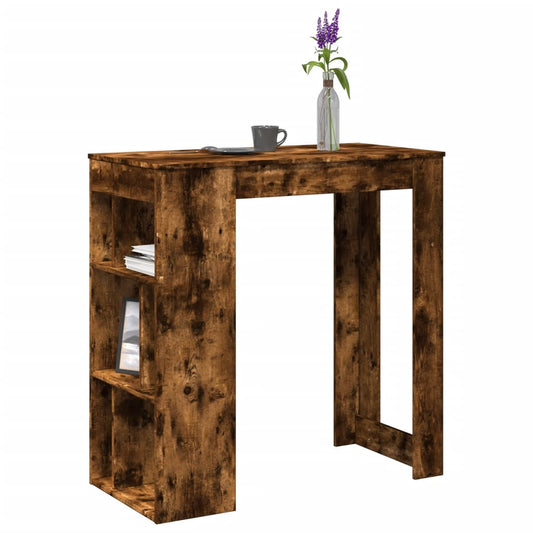 Bar Table with Racks Smoked Oak 102x50x103,5 cm Engineered Wood