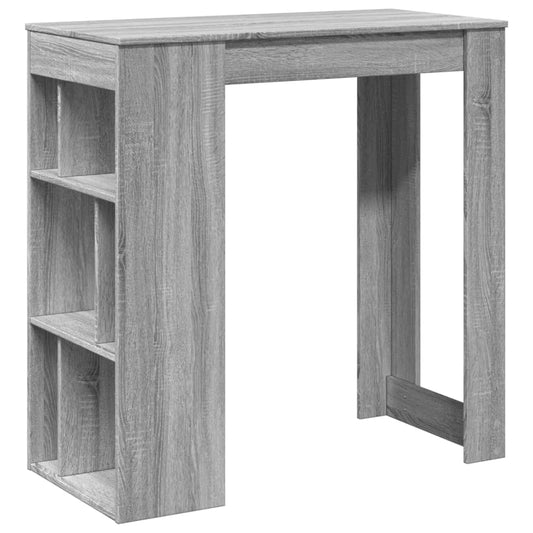 Bar Table with Racks Grey Sonoma 102x50x103.5cm Engineered Wood