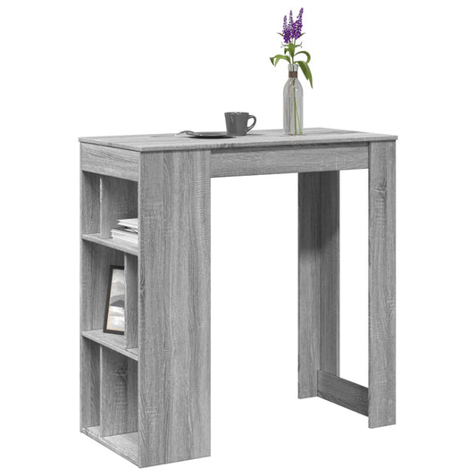 Bar Table with Racks Grey Sonoma 102x50x103.5cm Engineered Wood