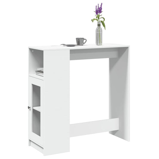 Bar Table with Racks White 101x40x103,5 cm Engineered Wood