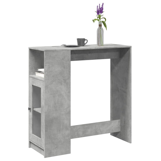 Bar Table with Racks Concrete Grey 101x40x103.5 cm