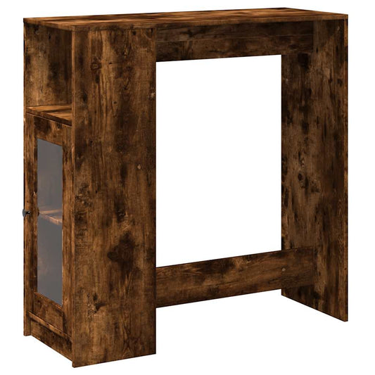 Bar Table with Racks Smoked Oak 101x40x103,5 cm Engineered Wood