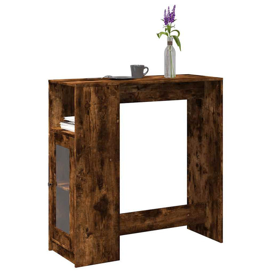 Bar Table with Racks Smoked Oak 101x40x103,5 cm Engineered Wood