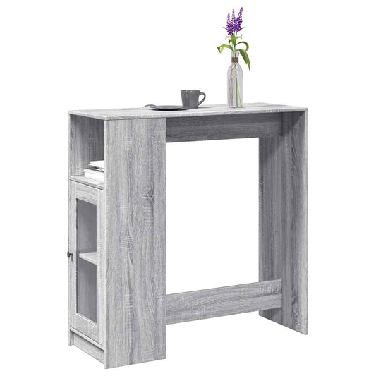 Bar Table with Racks Grey Sonoma 101x40x103.5cm Engineered Wood