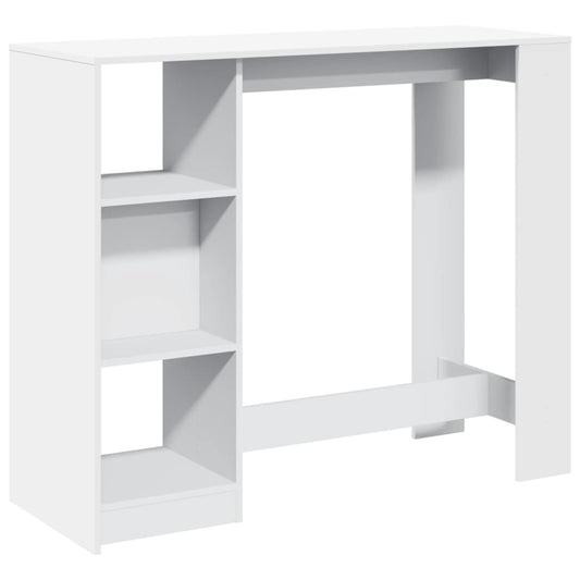 Bar Table with Shelf White 124x46x103,5 cm Engineered Wood