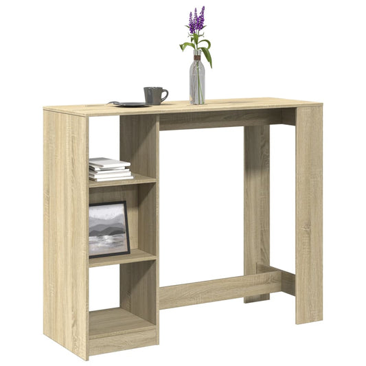 Bar Table with Shelf Sonoma Oak 124x46x103,5 cm Engineered Wood