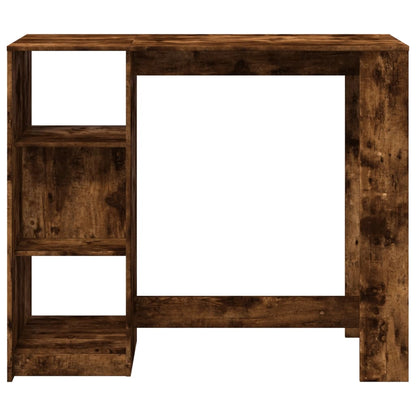 Bar Table | Smoked Oak | Engineered Wood | 124x46x103.5 cm | Storage