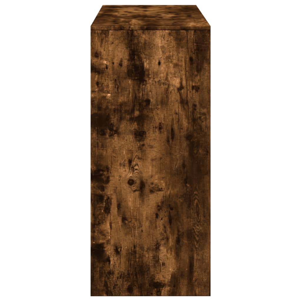 Bar Table | Smoked Oak | Engineered Wood | 124x46x103.5 cm | Storage