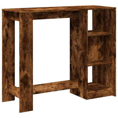 Bar Table | Smoked Oak | Engineered Wood | 124x46x103.5 cm | Storage