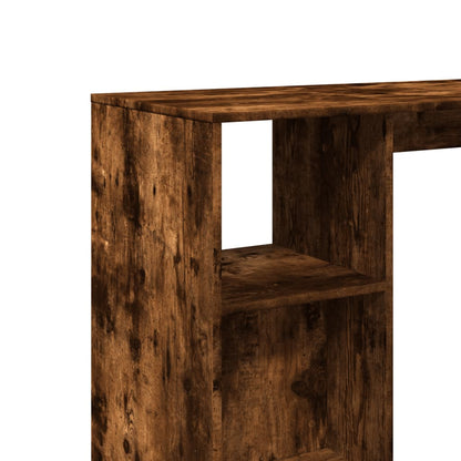 Bar Table | Smoked Oak | Engineered Wood | 124x46x103.5 cm | Storage