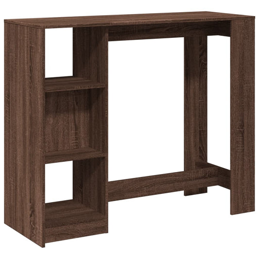 Bar Table with Shelf Brown Oak 124x46x103,5 cm Engineered Wood