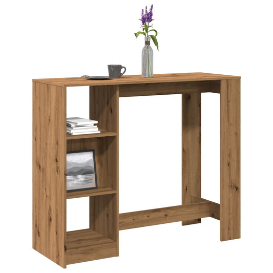 Bar Table with Shelf Artisan Oak 124x46x103.5cm Engineered Wood