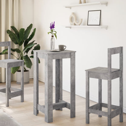 Bar Table Concrete Grey 51x50x103,5 cm Engineered Wood