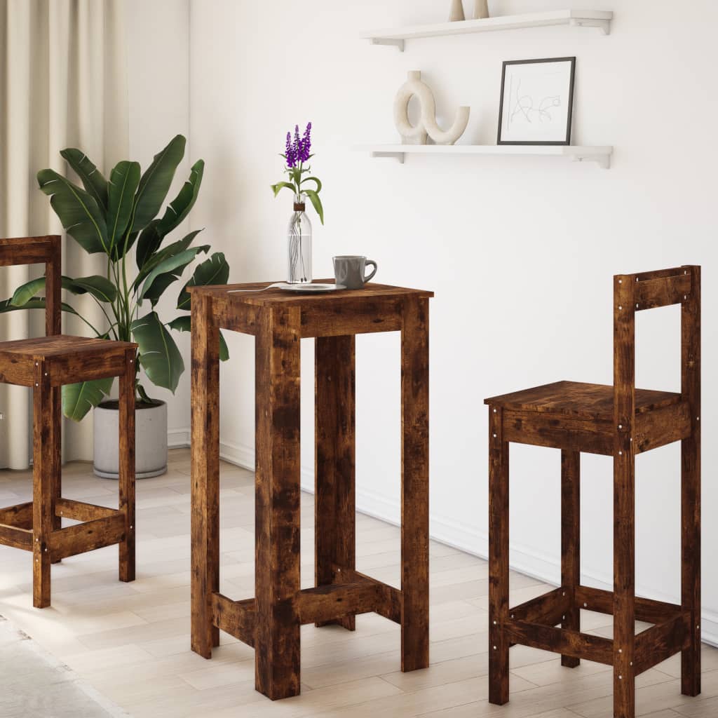 Bar Table Smoked Oak 51x50x103,5 cm Engineered Wood