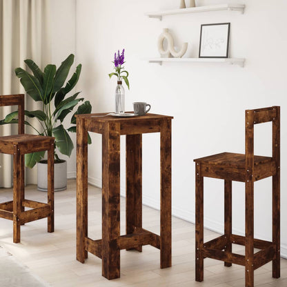 Bar Table Smoked Oak 51x50x103,5 cm Engineered Wood