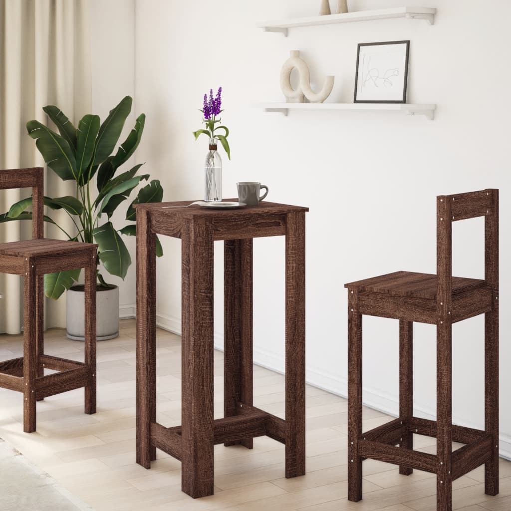 Bar Table Brown Oak 51x50x103,5 cm Engineered Wood