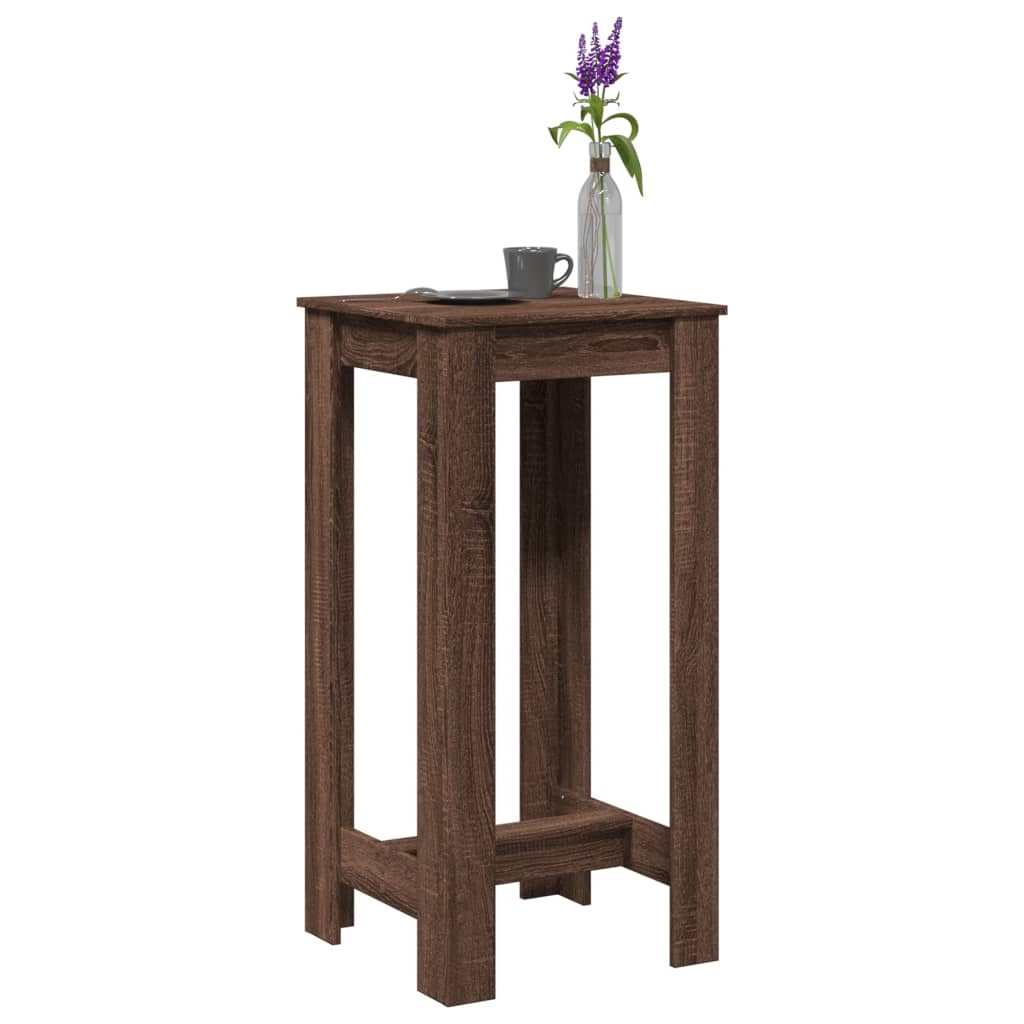 Bar Table Brown Oak 51x50x103,5 cm Engineered Wood