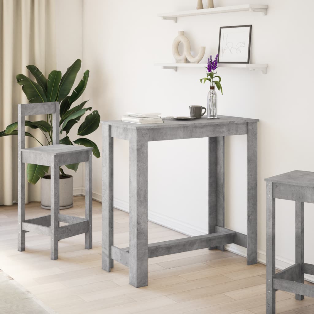 Bar Table Concrete Grey 102x50x103,5 cm Engineered Wood