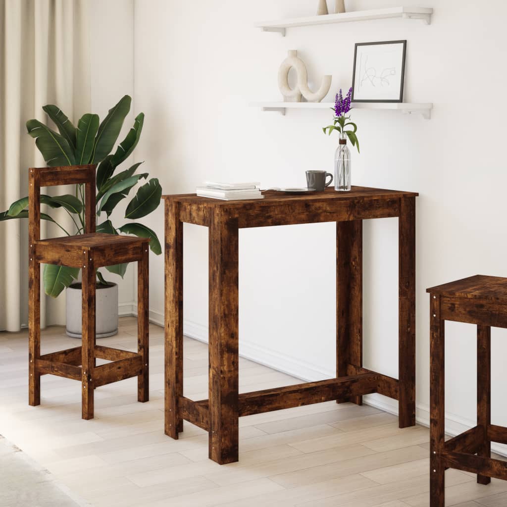 Bar Table Smoked Oak 102x50x103,5 cm Engineered Wood