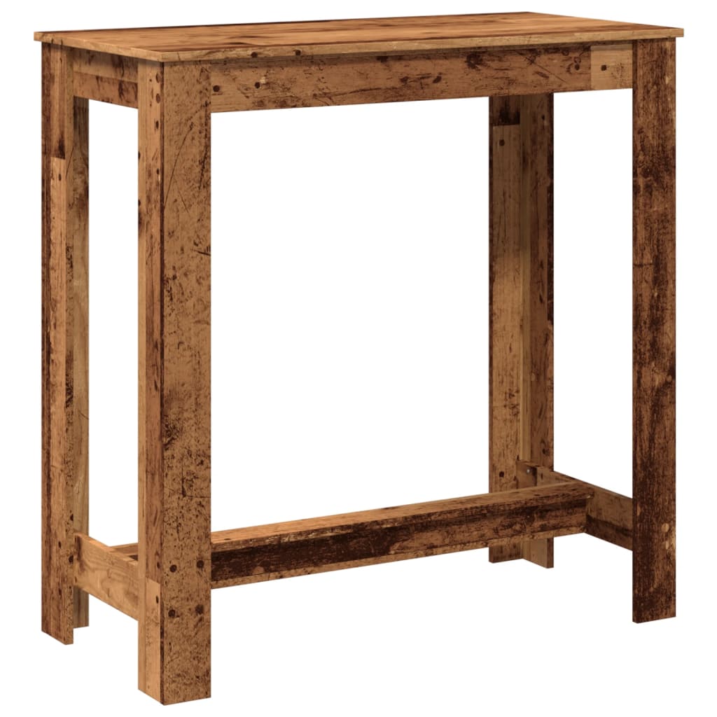 Bar Table Old Wood 102x50x103.5 cm Engineered Wood