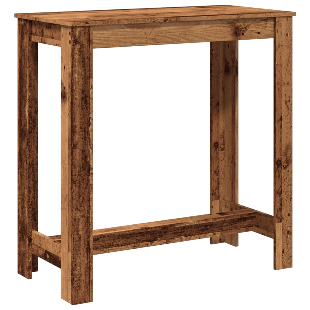 Bar Table Old Wood 102x50x103.5 cm Engineered Wood