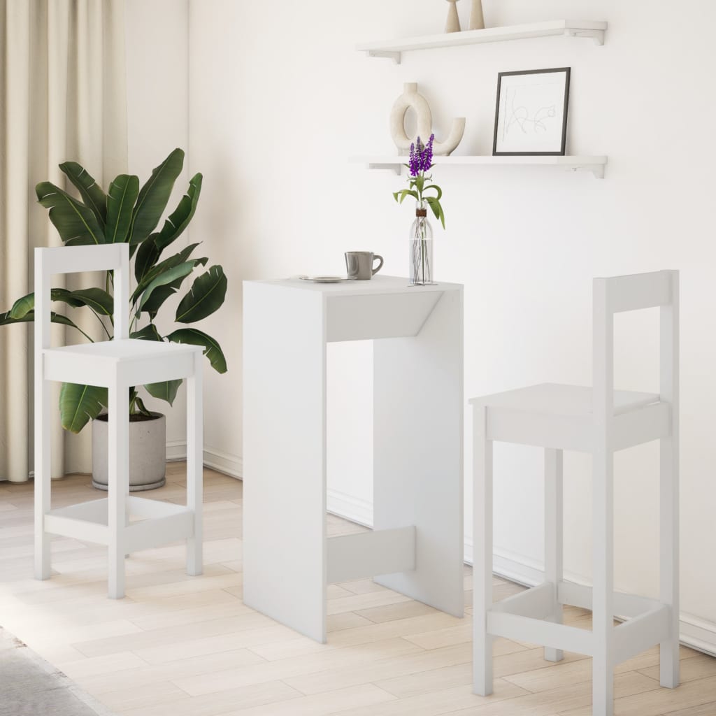 Bar Table White 51x50x103,5 cm Engineered Wood