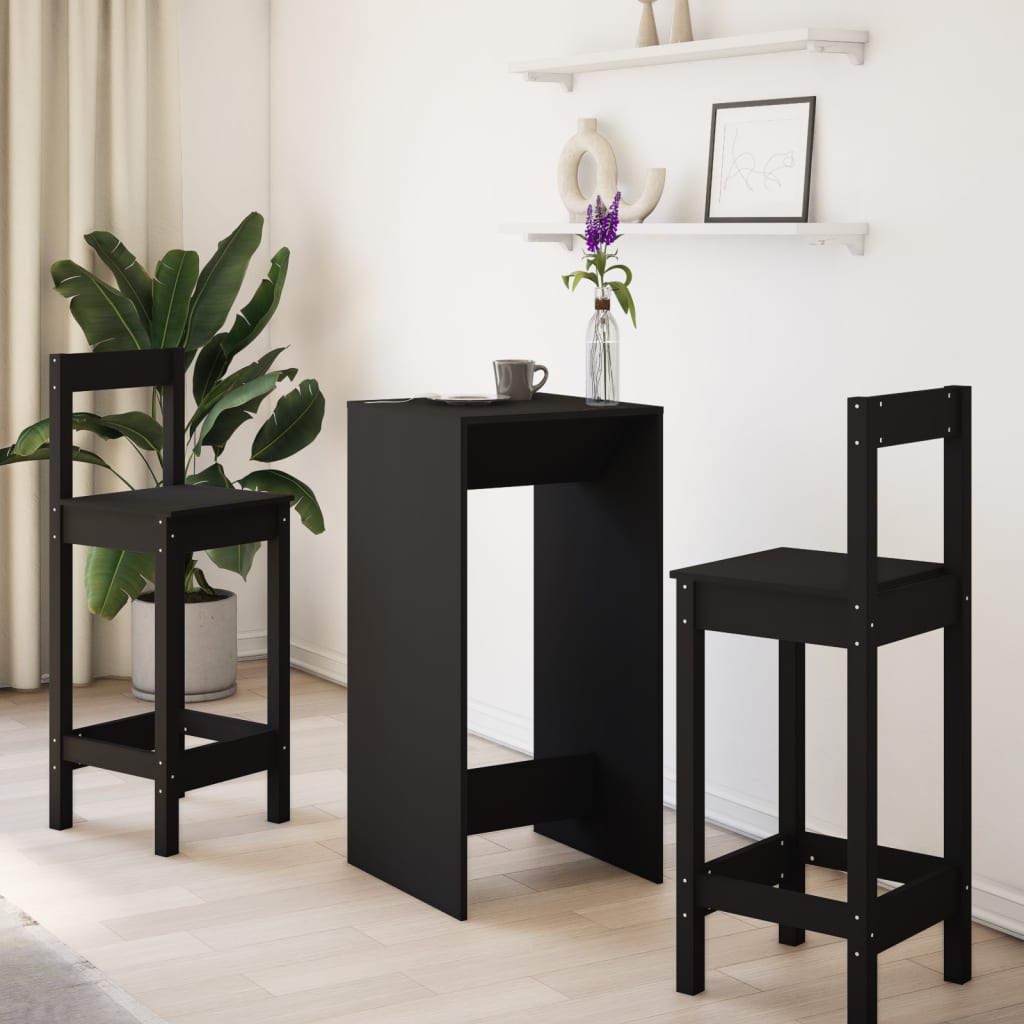 Bar Table Black 51x50x103,5 cm Engineered Wood