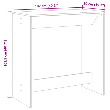 Bar Table White 102x50x103,5 cm Engineered Wood