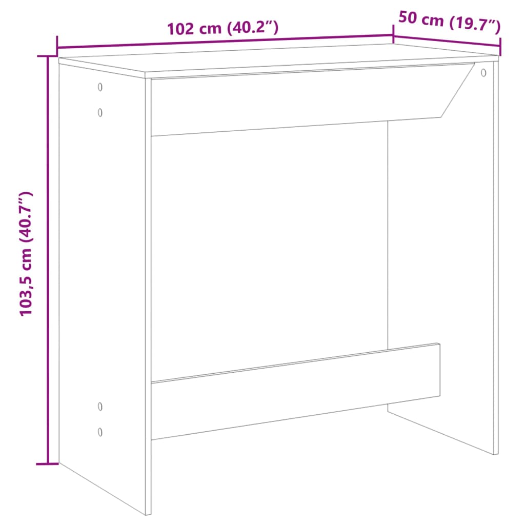 Bar Table Sonoma Oak 102x50x103,5 cm Engineered Wood