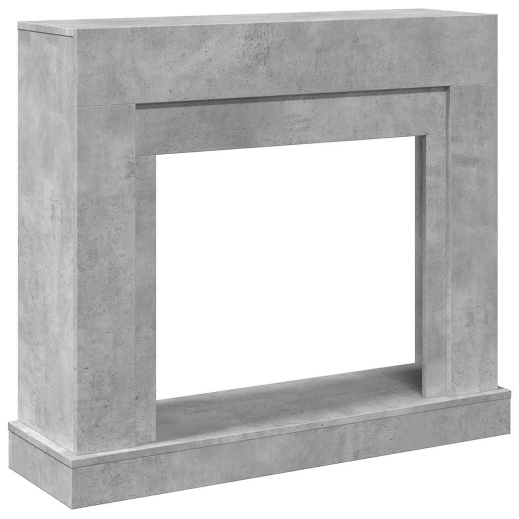 Fireplace Surround Concrete Grey 100x30x87.5 cm Engineered Wood