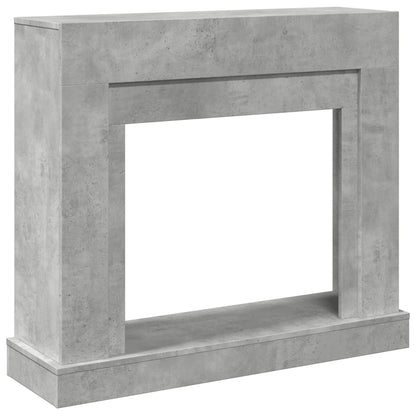 Fireplace Surround Concrete Grey 100x30x87.5 cm Engineered Wood