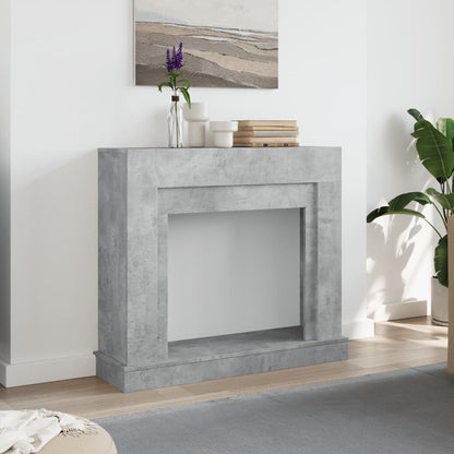 Fireplace Surround Concrete Grey 100x30x87.5 cm Engineered Wood