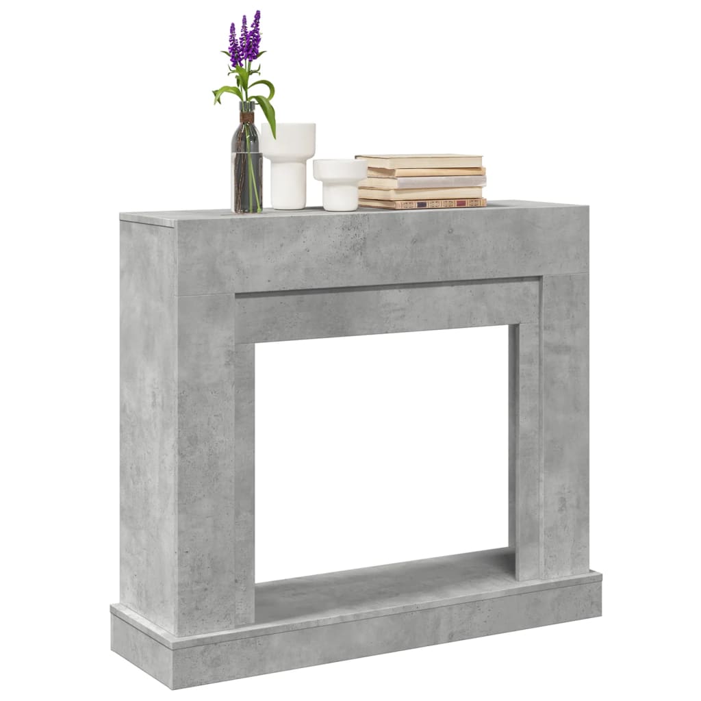 Fireplace Surround Concrete Grey 100x30x87.5 cm Engineered Wood