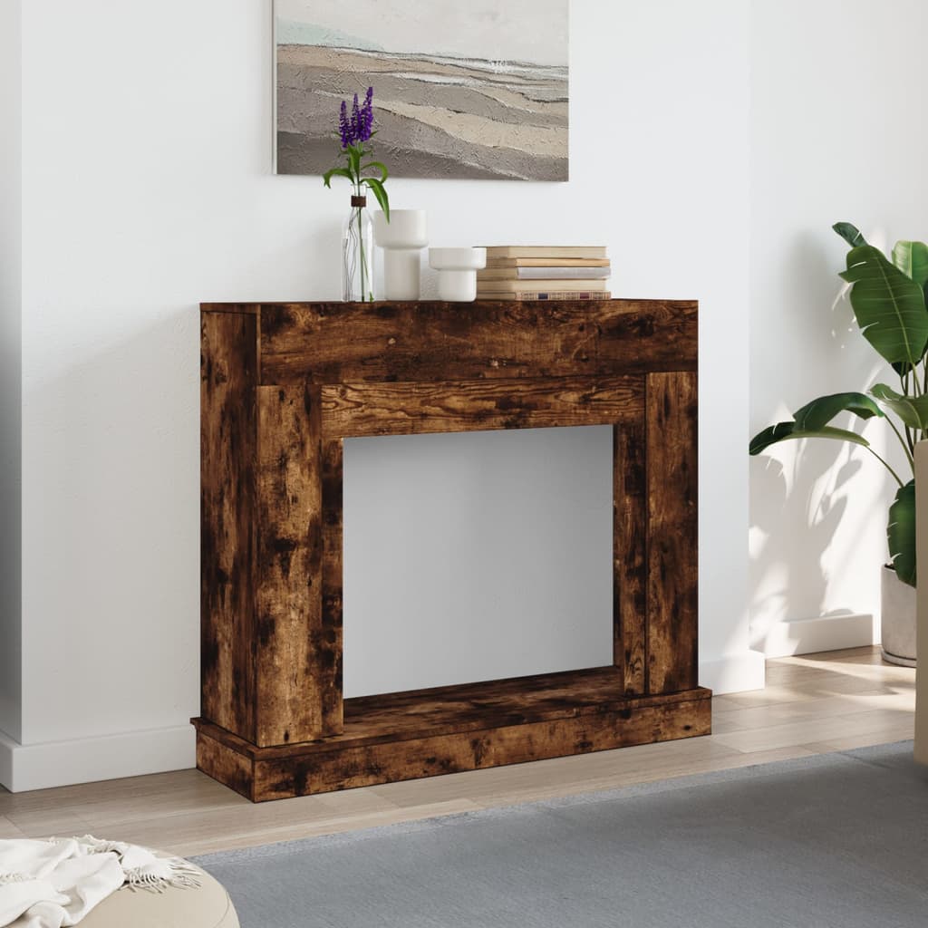 Fireplace Surround Smoked Oak 100x30x87.5 cm Engineered Wood