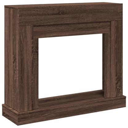Fireplace Surround Brown Oak 100x30x87.5 cm Engineered Wood