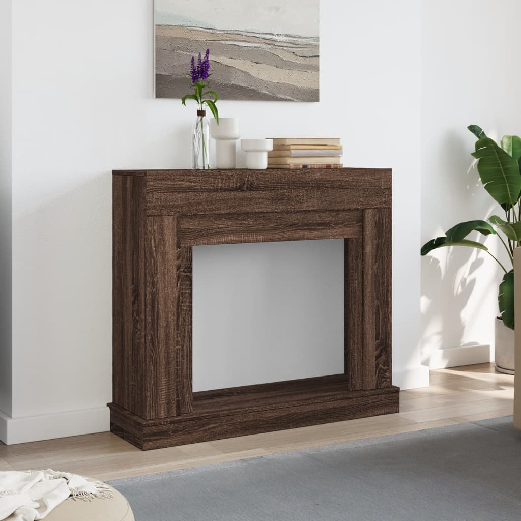 Fireplace Surround Brown Oak 100x30x87.5 cm Engineered Wood