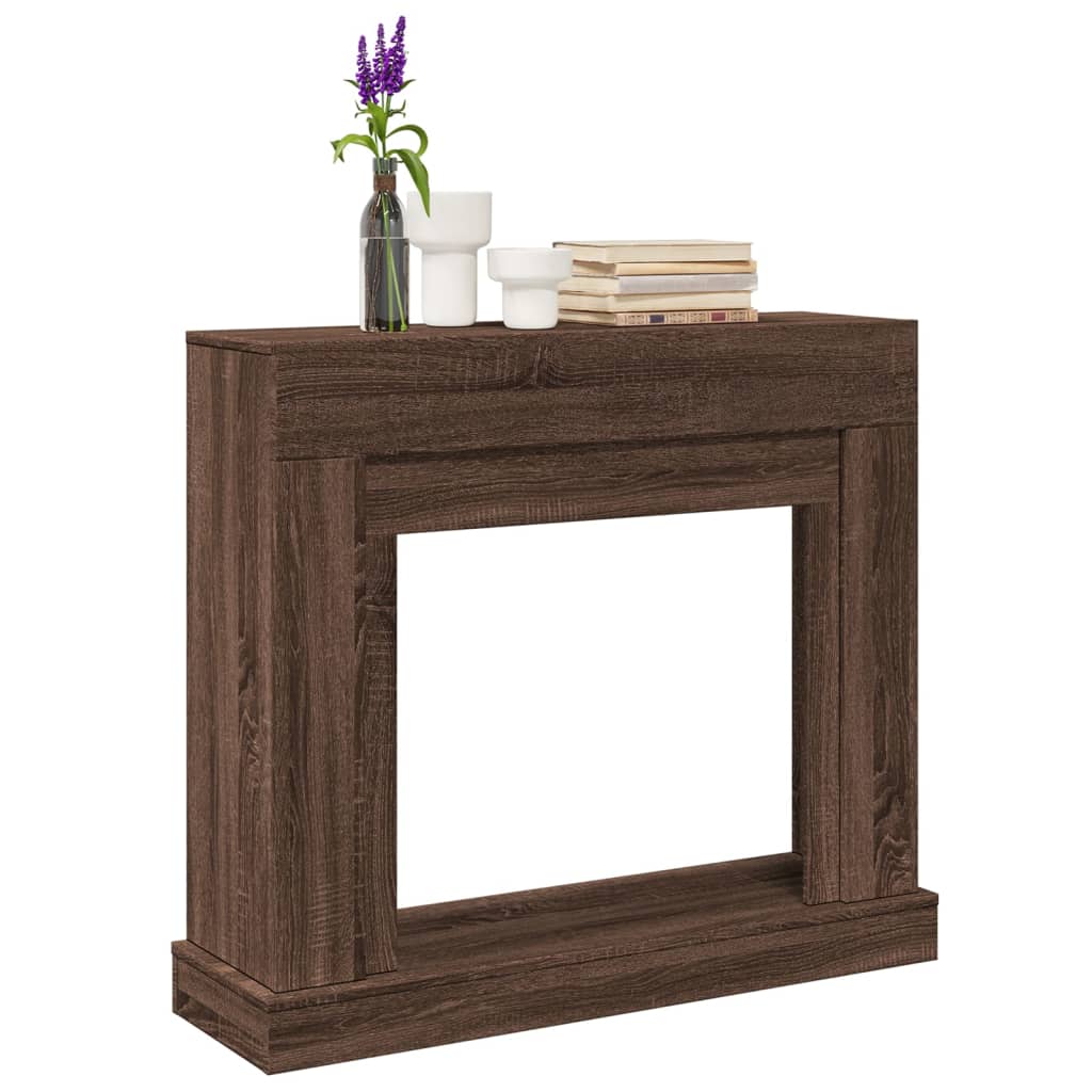 Fireplace Surround Brown Oak 100x30x87.5 cm Engineered Wood