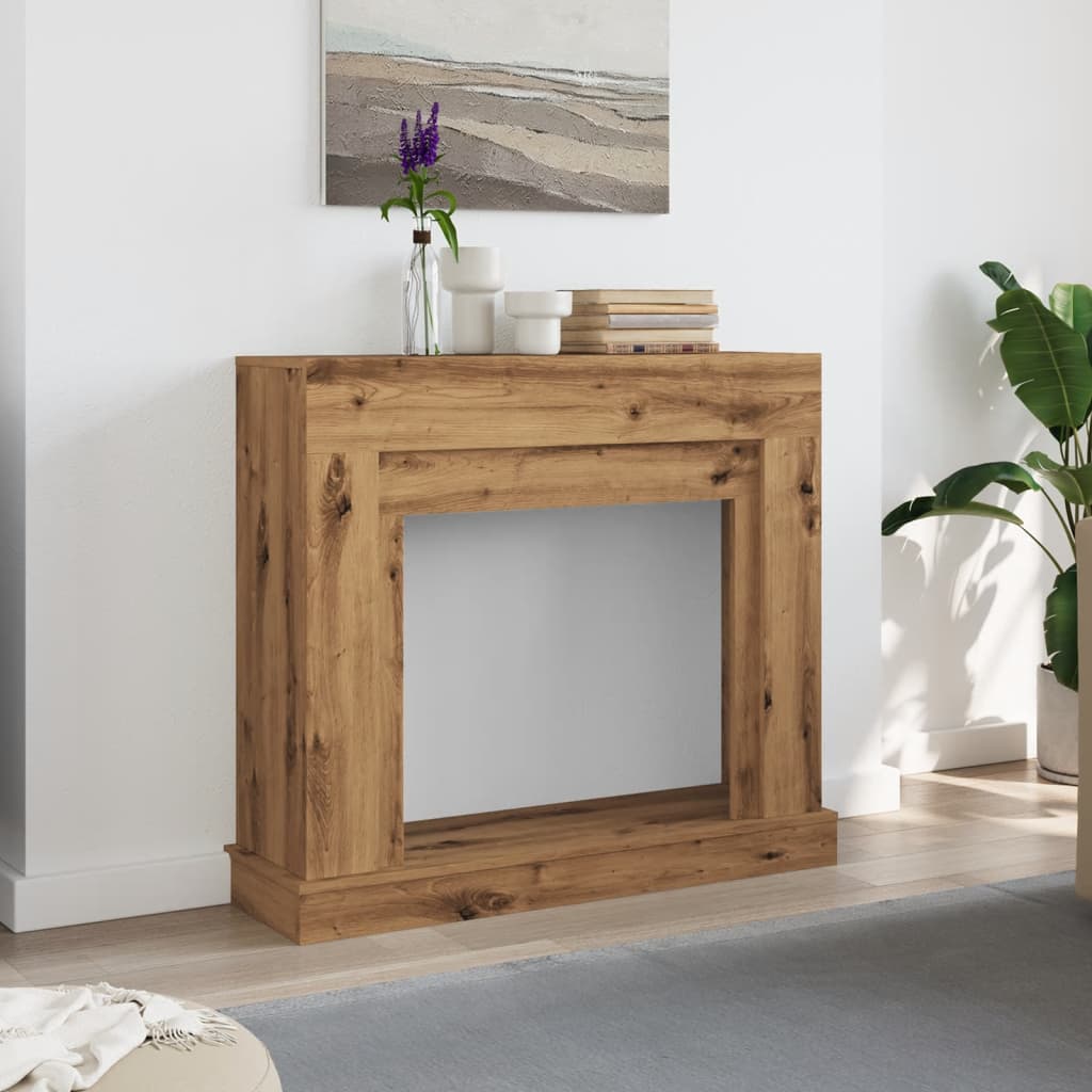 Fireplace Surround Artisan Oak 100x30x87.5 cm Engineered Wood