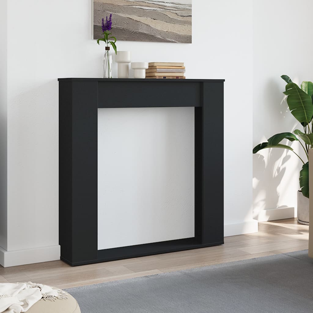 Fireplace Surround Black 100x20x100 cm Engineered Wood