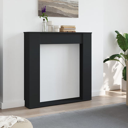 Fireplace Surround Black 100x20x100 cm Engineered Wood