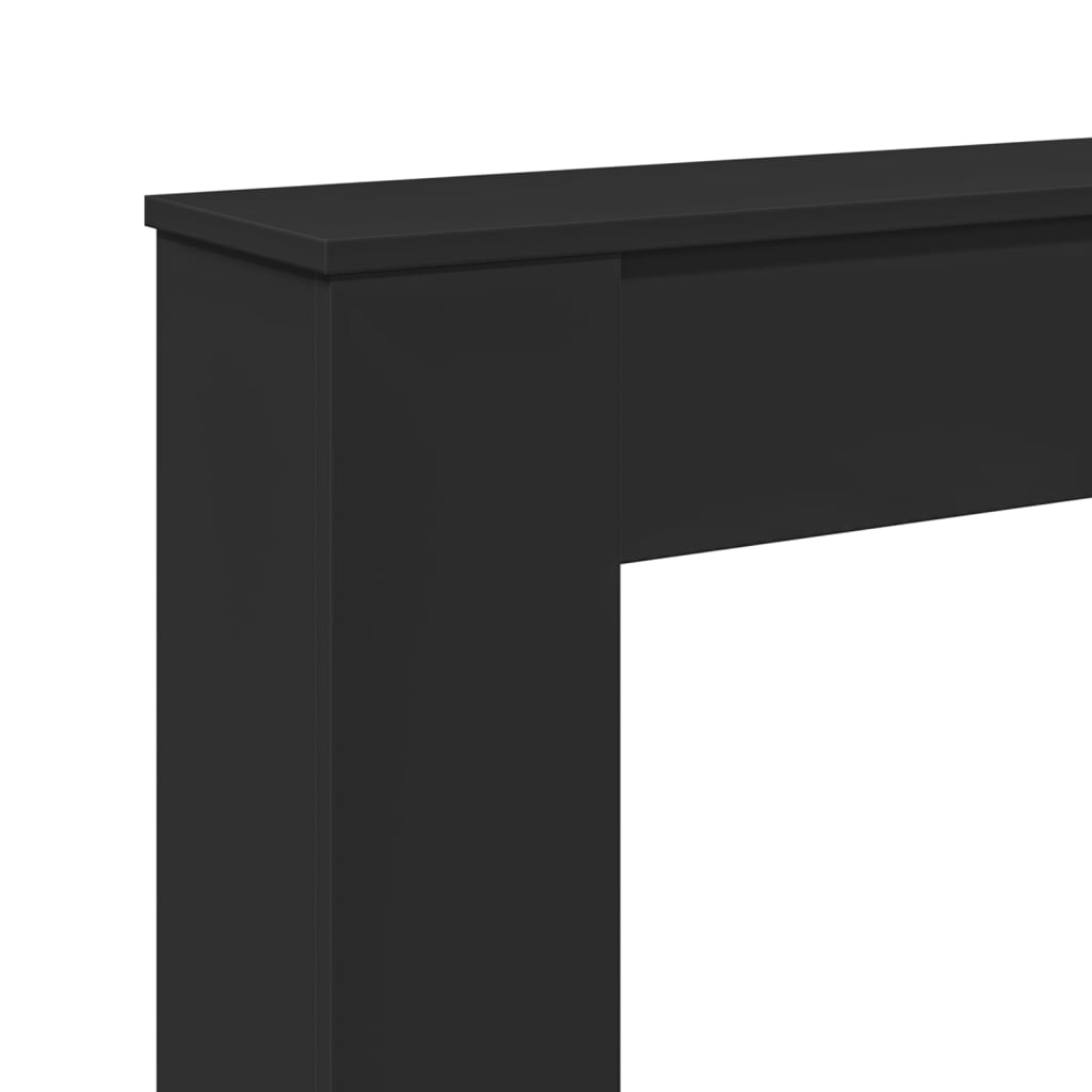 Fireplace Surround Black 100x20x100 cm Engineered Wood