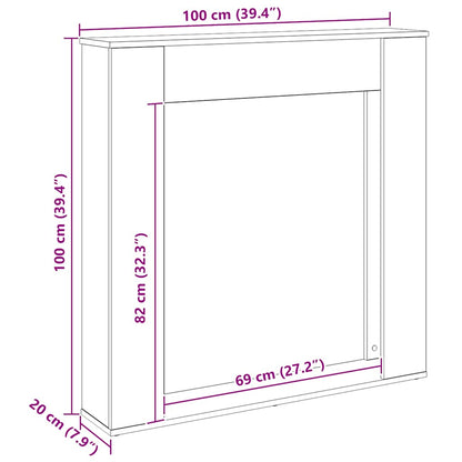 Fireplace Surround Artisan Oak 100x20x100 cm Engineered Wood