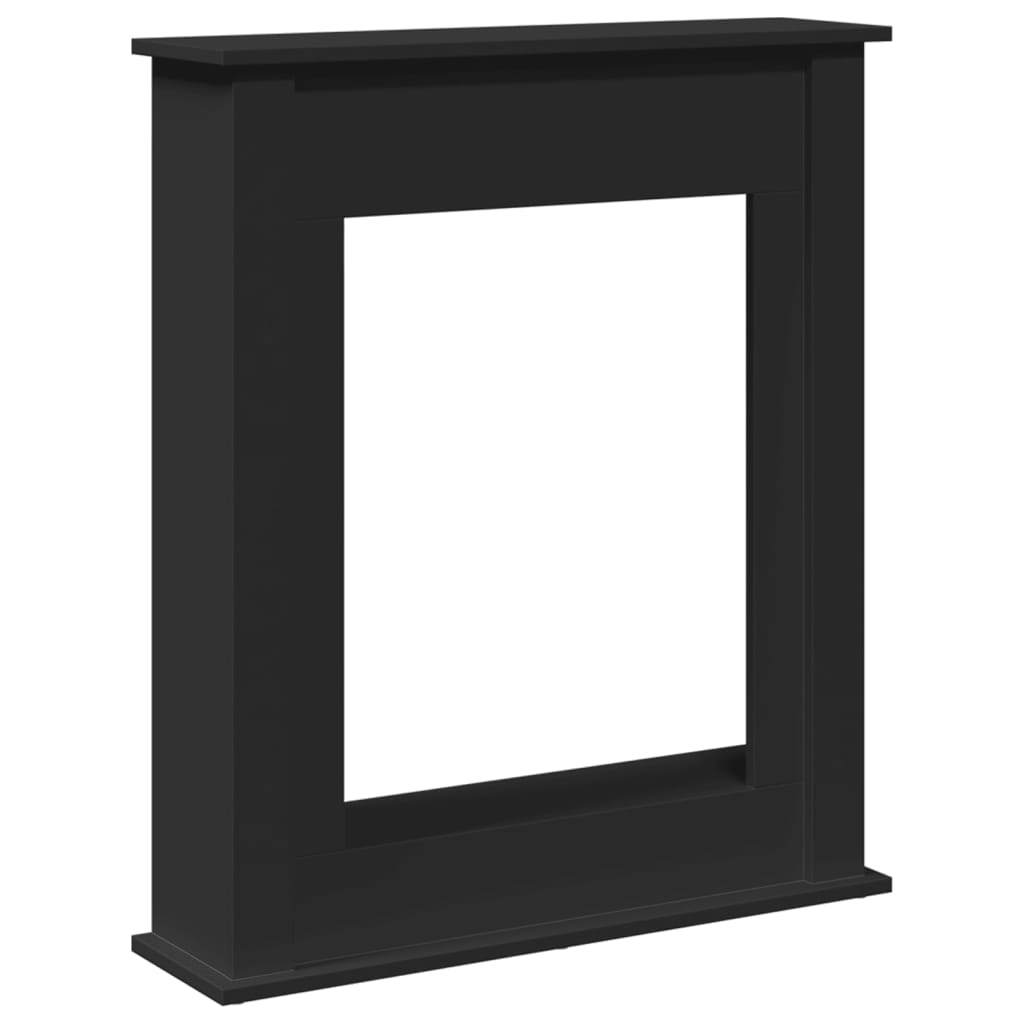 Fireplace Surround Black 75x20x87.5 cm Engineered Wood