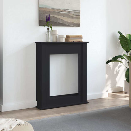 Fireplace Surround Black 75x20x87.5 cm Engineered Wood