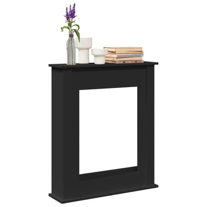 Fireplace Surround Black 75x20x87.5 cm Engineered Wood