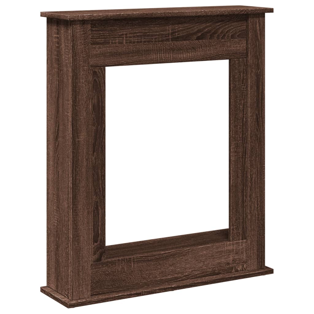 Fireplace Surround Brown Oak 75x20x87.5 cm Engineered Wood